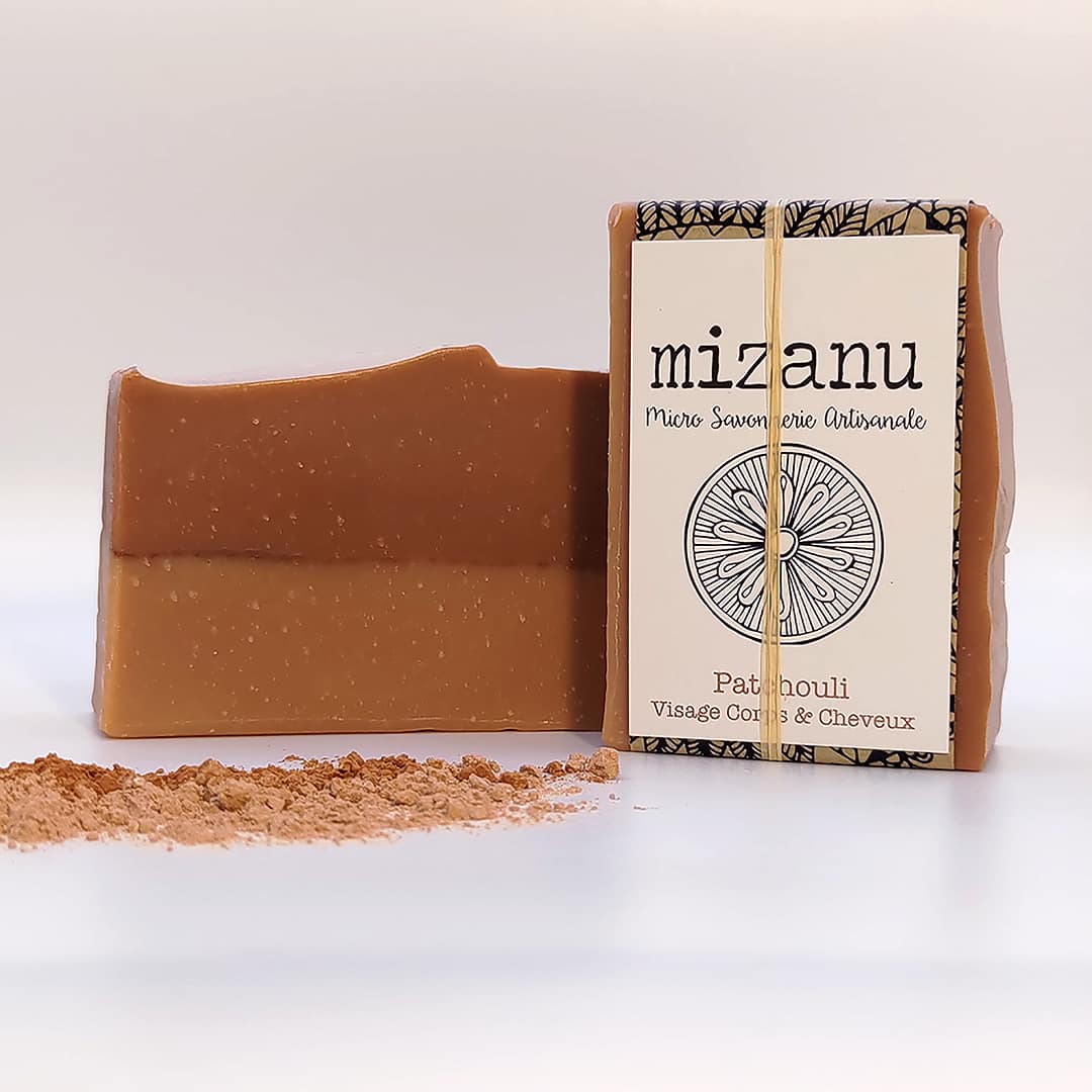 savon shampoing au patchouli et aux argiles rouge & rose