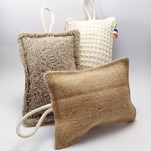 Eponge lavable en éponge de coton et toile de jute naturelle