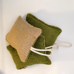 Eponge lavable en toile de jute et éponge de coton